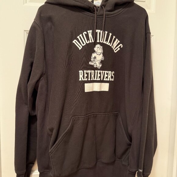 J Crew Heritage 14 Oz Duck Tolling Retrievers Pullover Hoodie Men Large BL631 - Picture 4 of 4